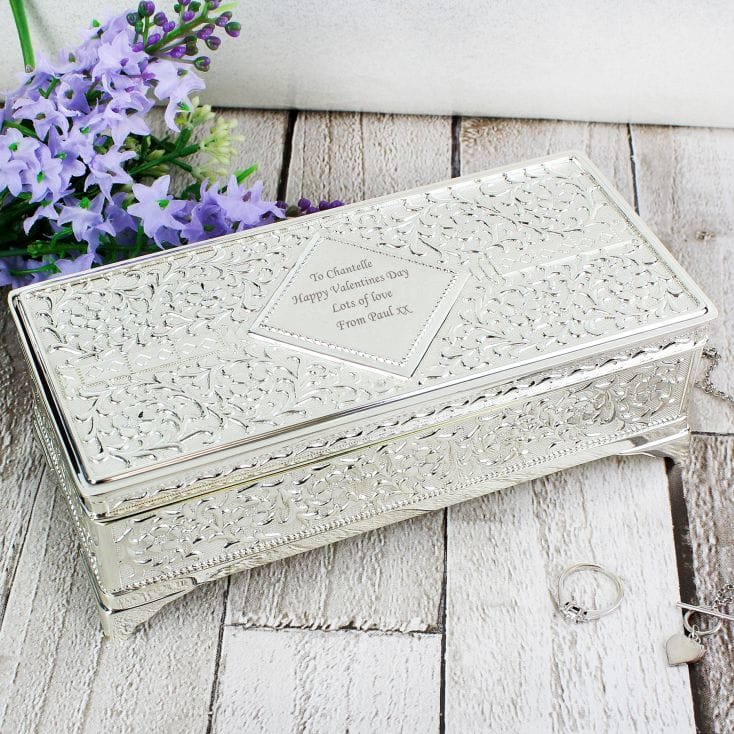 Antique Style Personalised Silver Plated Jewellery Box Fmag - antique style personalised silver plated jewellery box